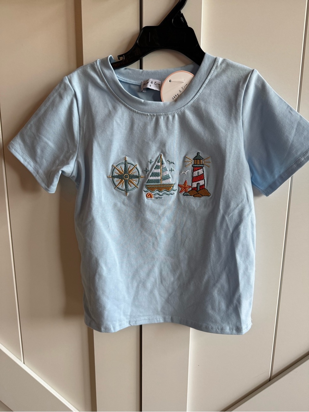 Light Blue Nautical Graphic Kids Tee by